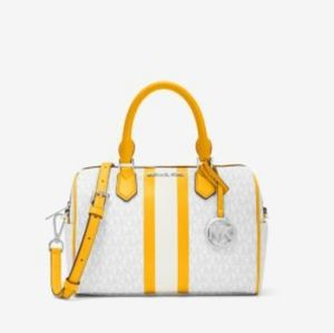 Michael Kors Bedford Small Logo Stripe Satchel